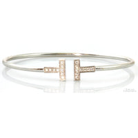 Tiffany & Co. T Wire Diamond 18K White Gold Cuff Bracelet