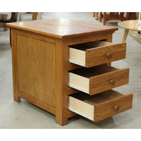 Oak Three Drawer End Table