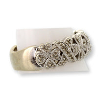 14K White Gold Celtic-Inspired Shamrock Diamond Ring