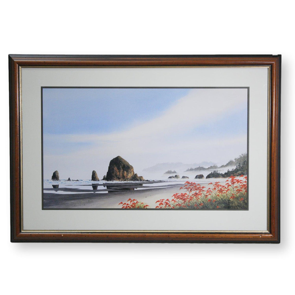 Framed Limited Edition Print 'Cannon Beach Reds' by Jeffrey Hull