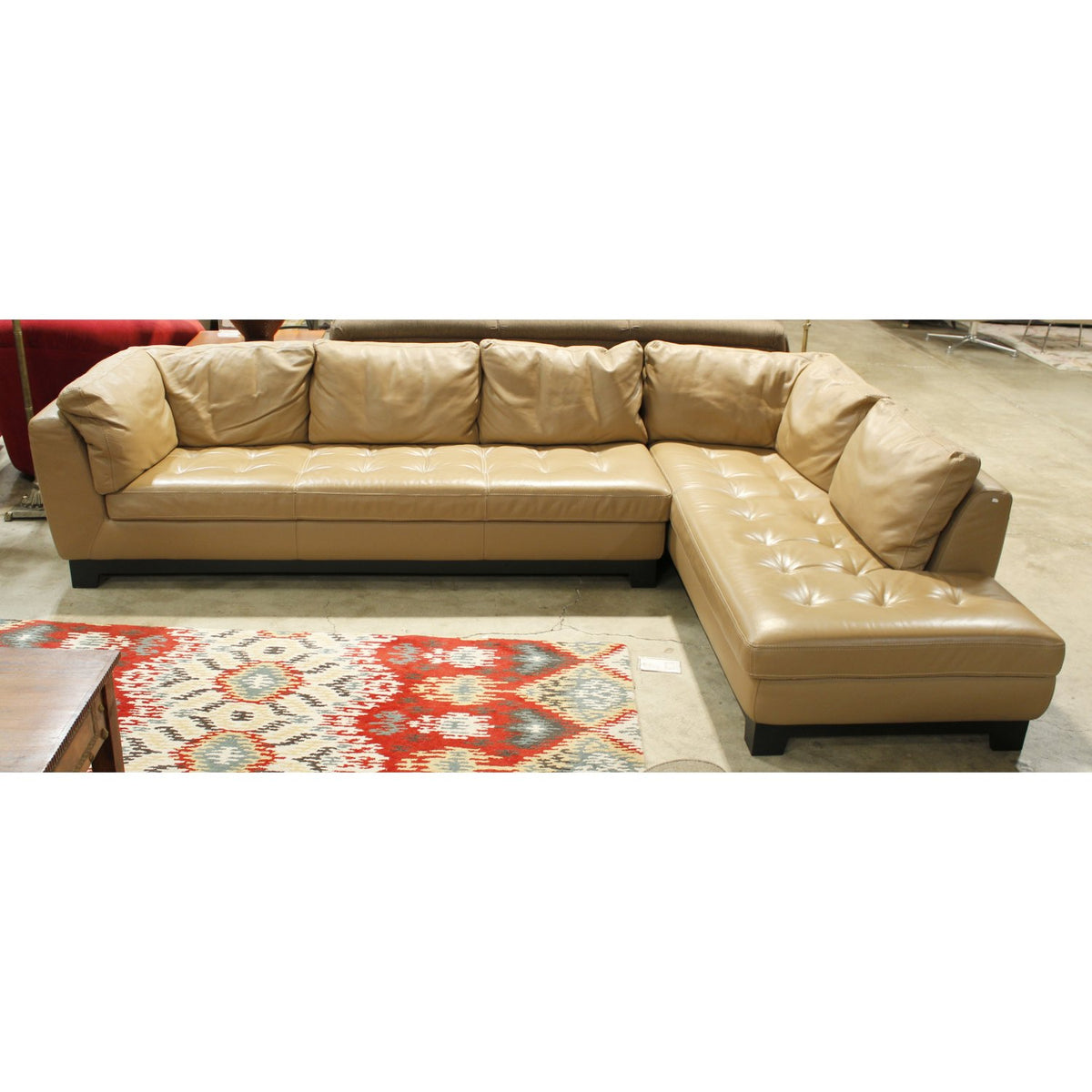 Roche Bobois Leather Sectional w/Ottoman