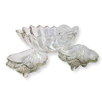 Set of 3 Seashell Motif Glass Bowls