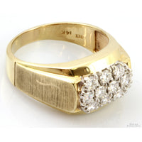 1.00ctw Diamond Cluster 14K Gold Man's Two-Tone Ring