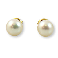 7.15mm Cultured White Pearl 14K Gold Stud Earrings