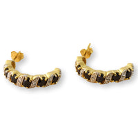 2.95ctw Sapphire Diamond 18K Gold Vermeil Earrings