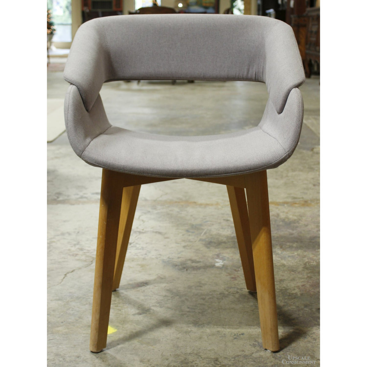 Grey Upholstered Stationary Desk Chair
