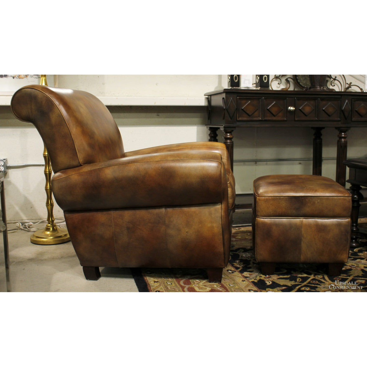 Barcalounger Leather Chair w/Ottoman