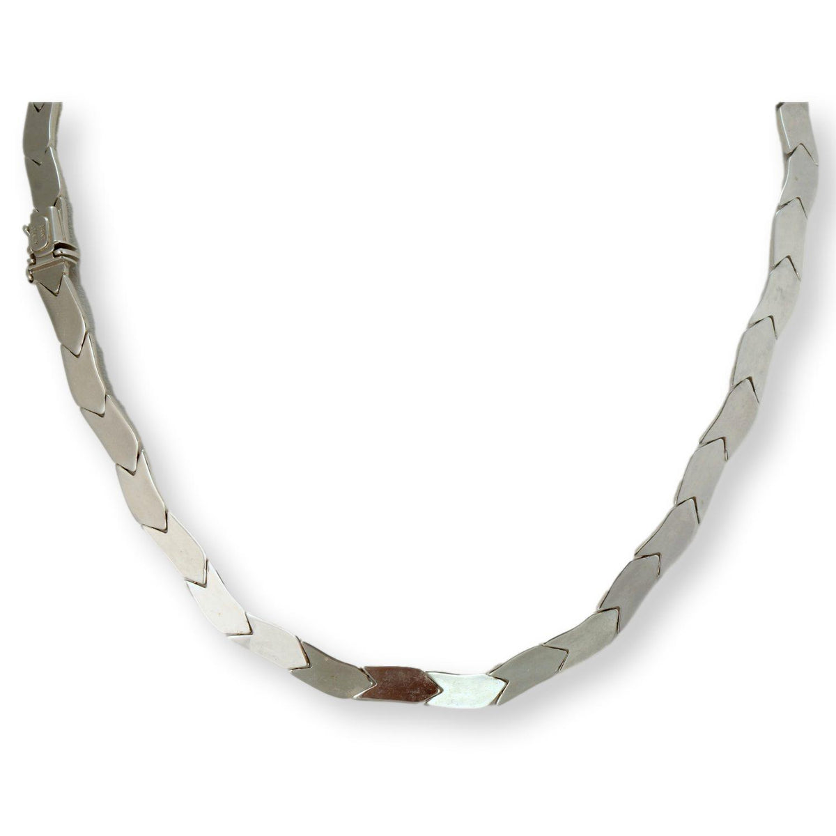 Vintage Italian 14K White Gold Link Necklace 17"