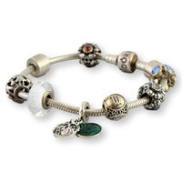 Authentic Pandora Sterling Silver Charm Bracelet - Size 6.5