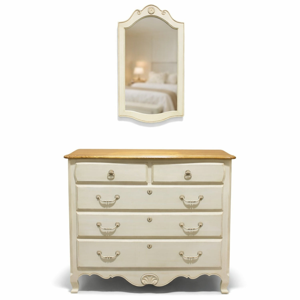 Ethan Allen French Country Chest of Drawers w/Mirror