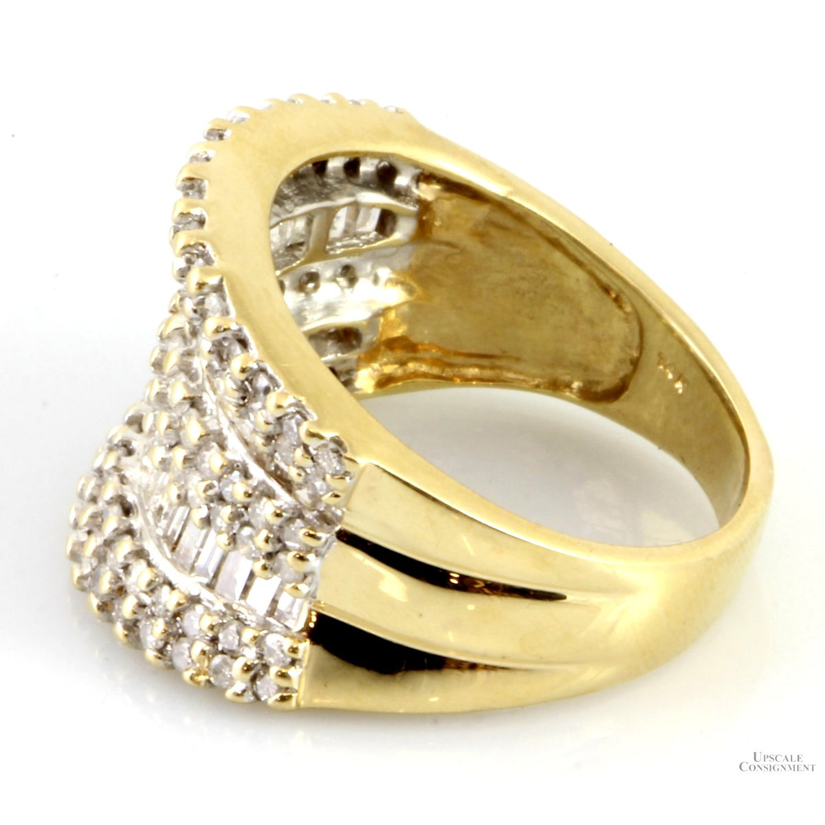 2.01ctw Diamond 14K Two-Tone Gold Cocktail Statement Ring