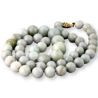 Nephrite Jade Graduated Bead Necklace with 14K Gold Filled Clasp