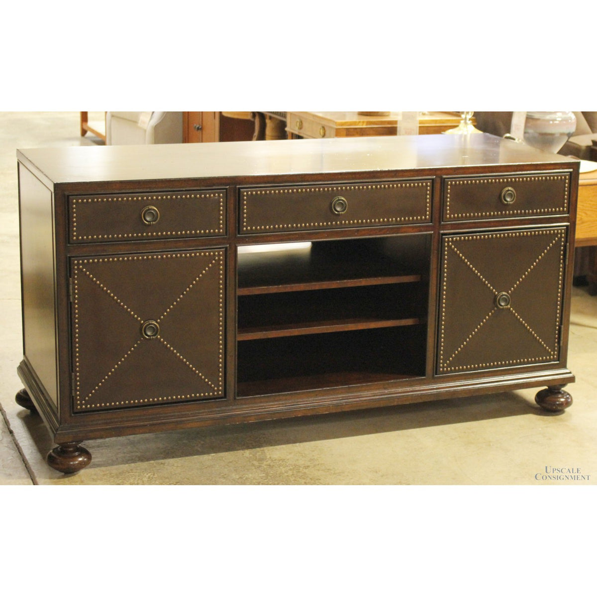 Lexington Brown Leather Media Console