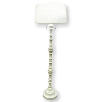 Turned White Column Floor Lamp