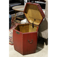 Pier 1 Imports Red Storage Drum Table