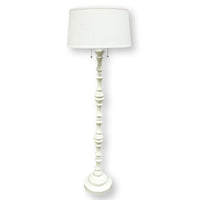 Turned White Column Floor Lamp