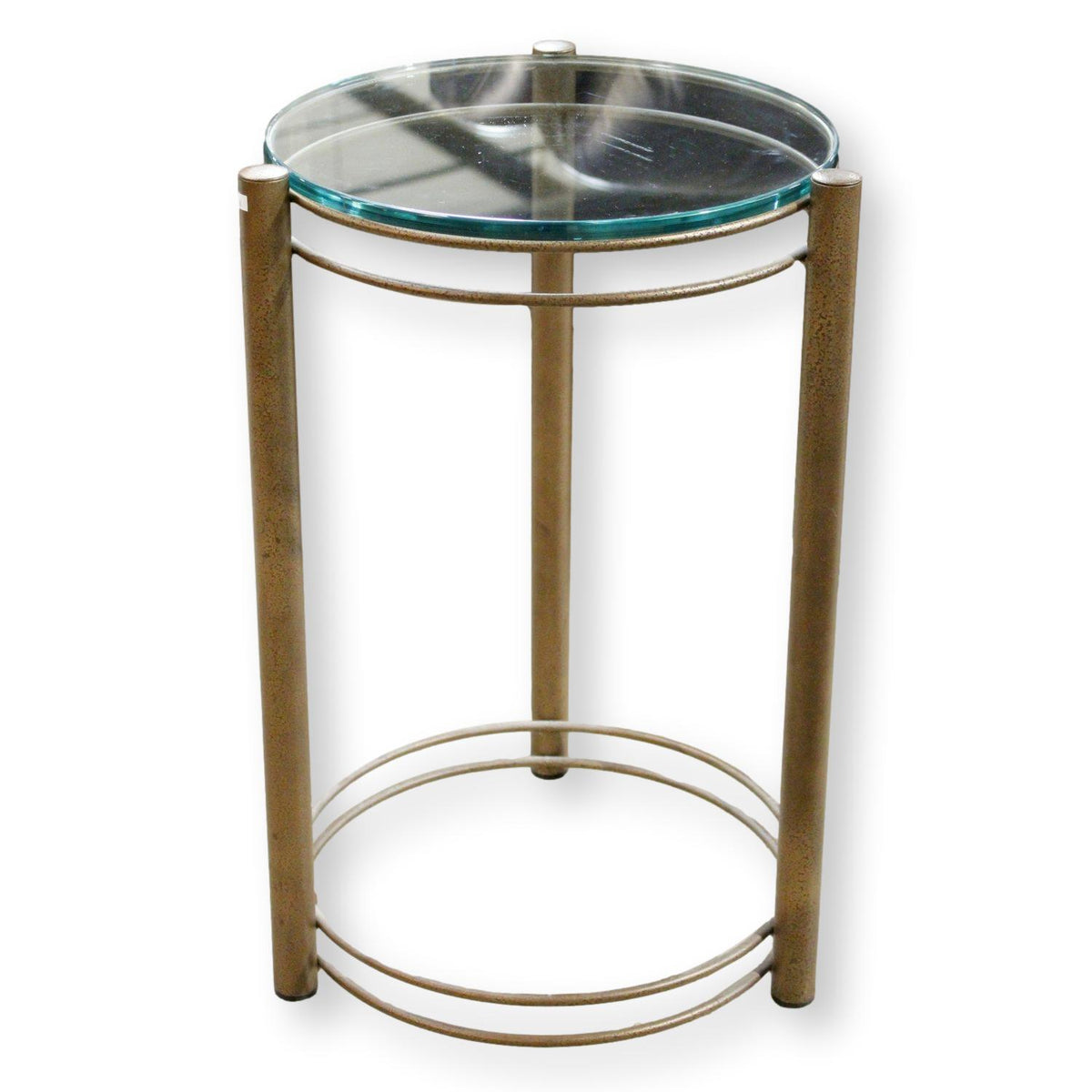 Round Glass Top Accent Table