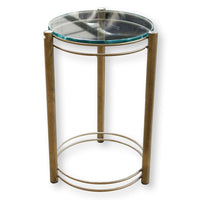 Round Glass Top Accent Table