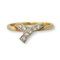 Vintage 14K Two-Tone Gold .25ctw Diamond Bypass Ring