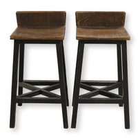 Int'l Furniture Direct Pair of Wood Bar Stools