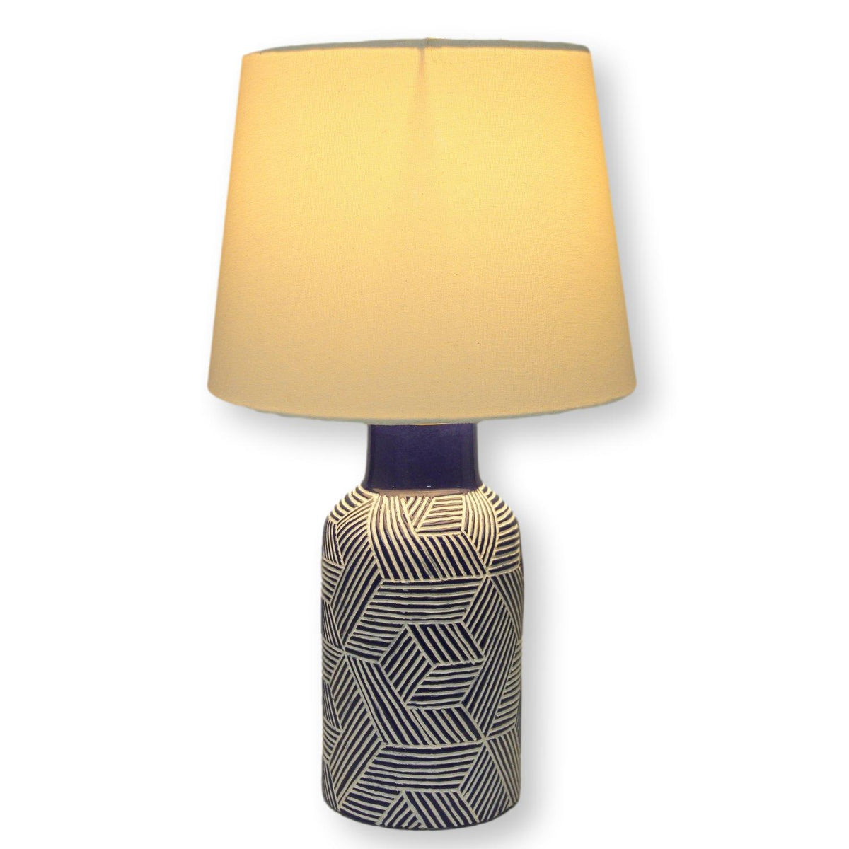 CB2 Ceramic Blue & White Table Lamp