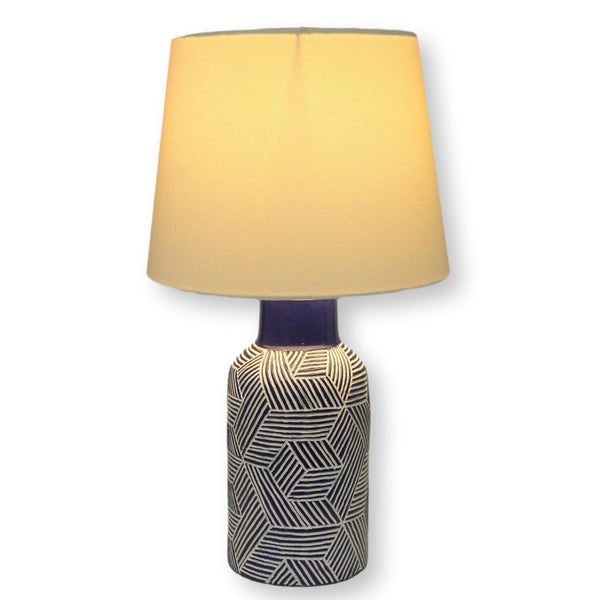 CB2 Ceramic Blue & White Table Lamp