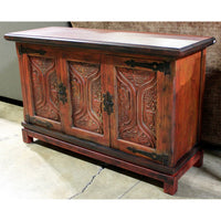 Oak Cabinet w/Carved Doors