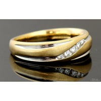 .20ctw Diamond 14K Yellow & White Gold Men's Satin Band