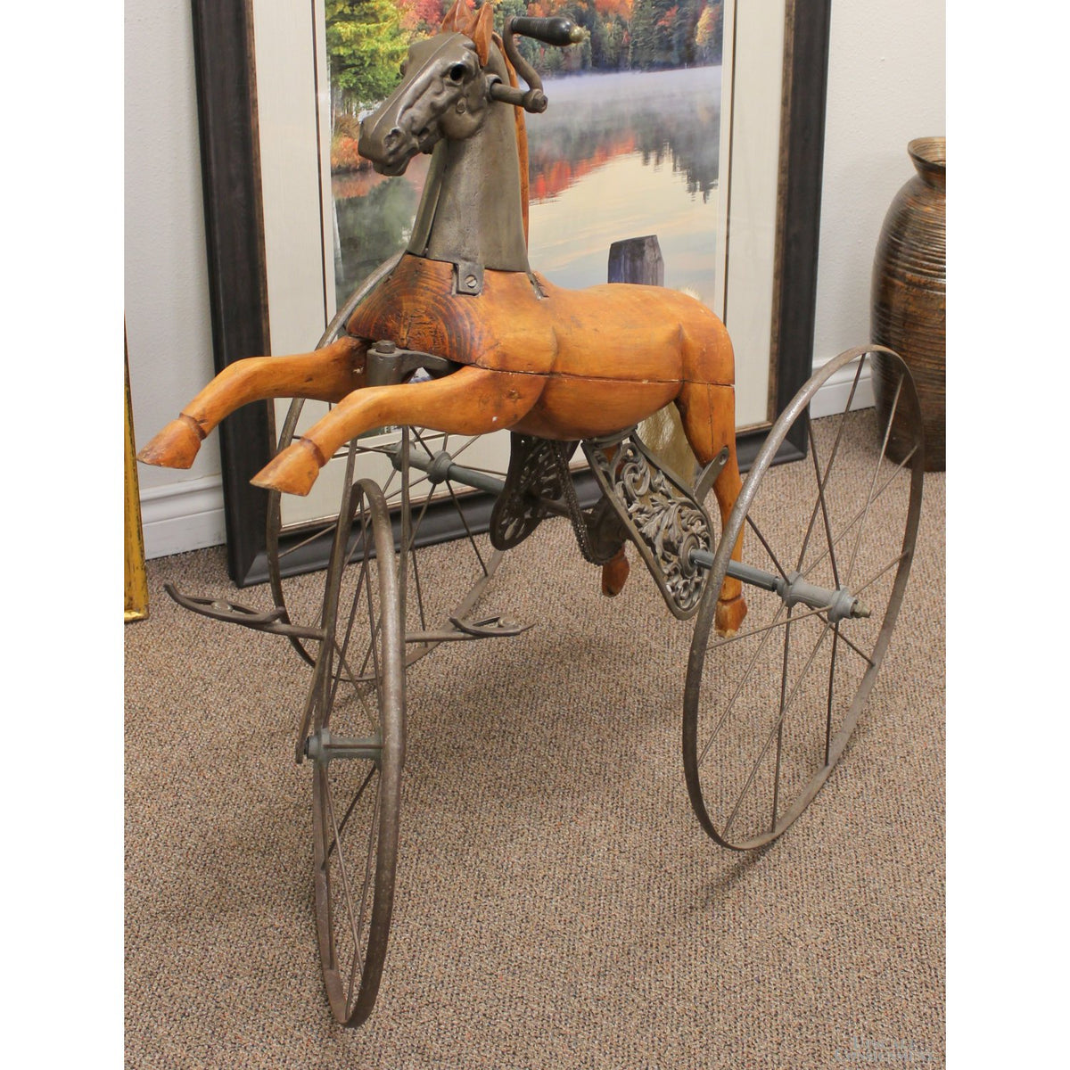 Antique French Velocipede Horse Tricycle