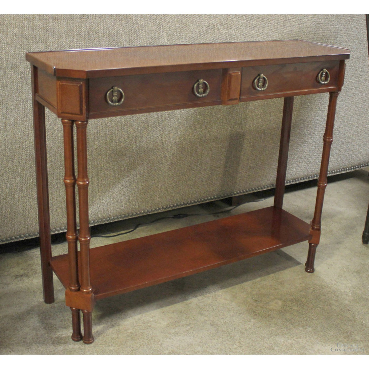 Bombay  Mahogany 2 Drawer Console Table