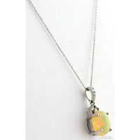 10K Gold Natural Opal Diamond Adjustable 16"-18"Length Chain