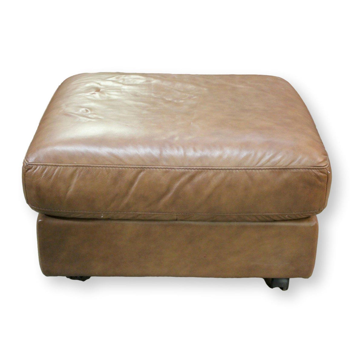 Italsofa Brown Leather Ottoman