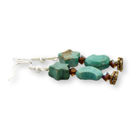 Vintage Turquoise Celestial Moon & Star Necklace & Earrings Set | Sterling Silver