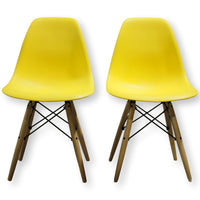 Pair of Yellow Chairs w/Birch Legs