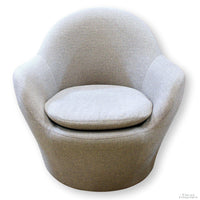 American Leather 'Feliz' Gray Swivel Barrel Chair