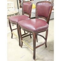 Harris Marcus Furn. Co. Pair of Leather Bar Stools