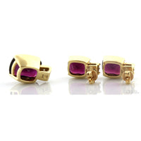 14K Gold Rhodolite Garnet & Diamond Pendant & Earring Set