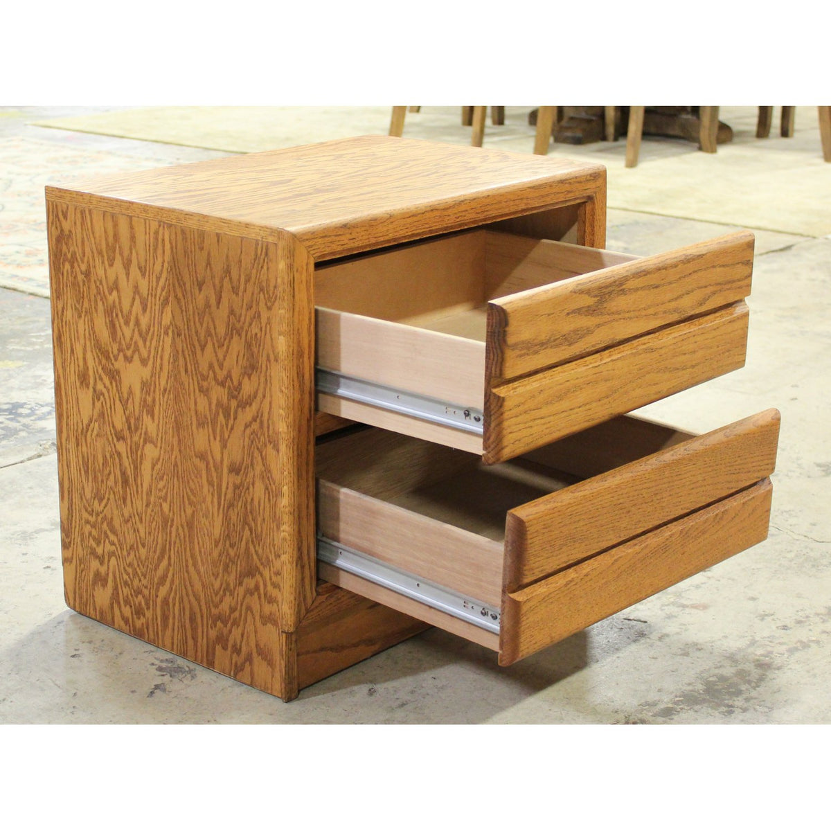 Oak 2 Drawer Nightstand