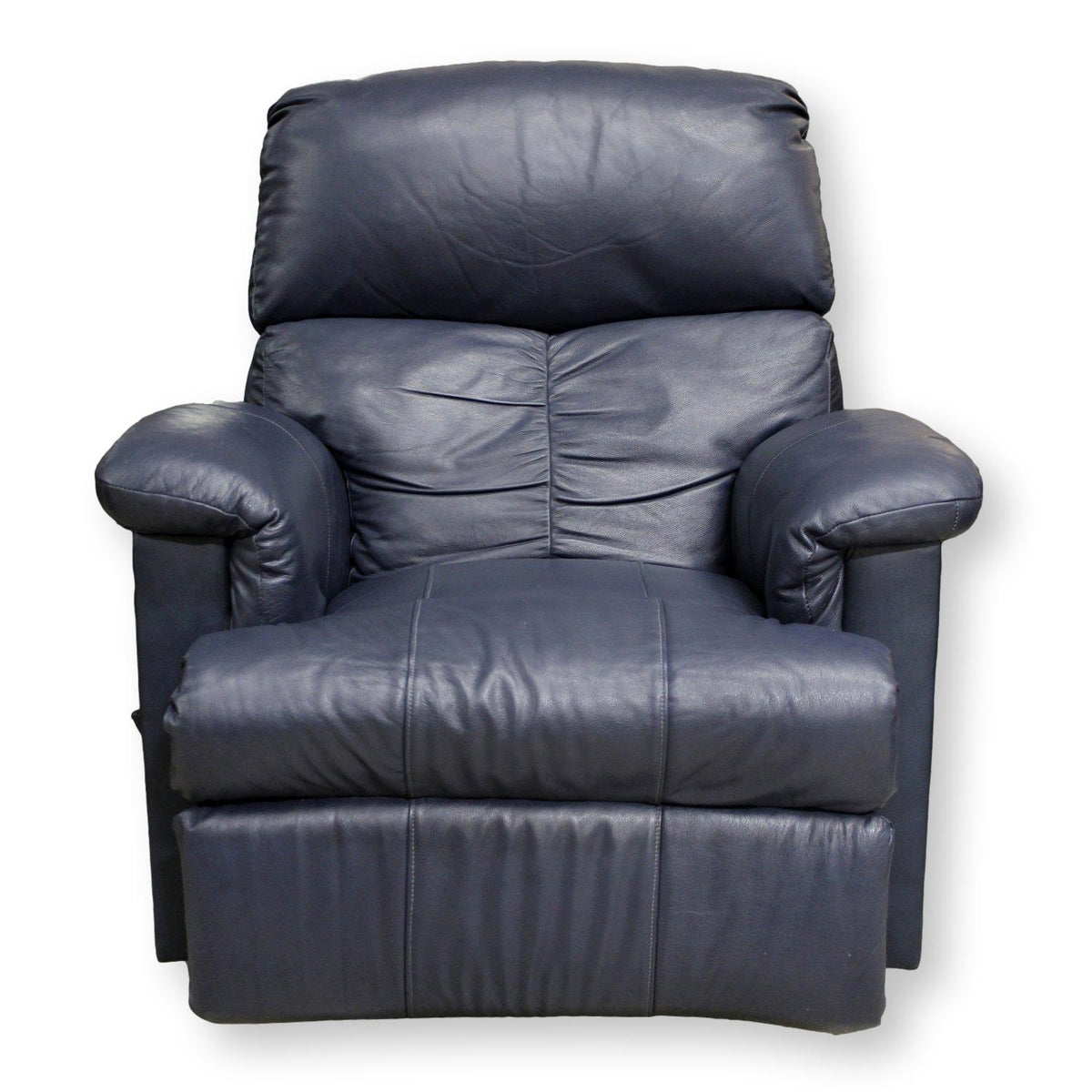 Barcalounger Blue Leather Rocking Recliner