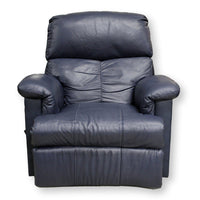 Barcalounger Blue Leather Rocking Recliner