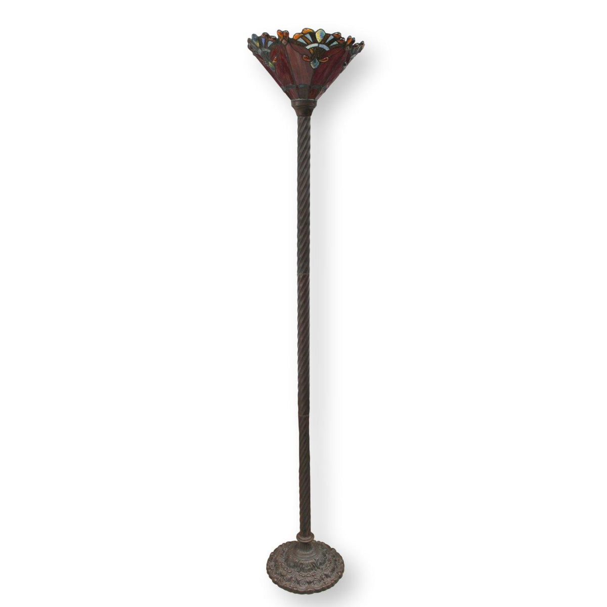 Leaded Glass Uplight Floor Lamp
