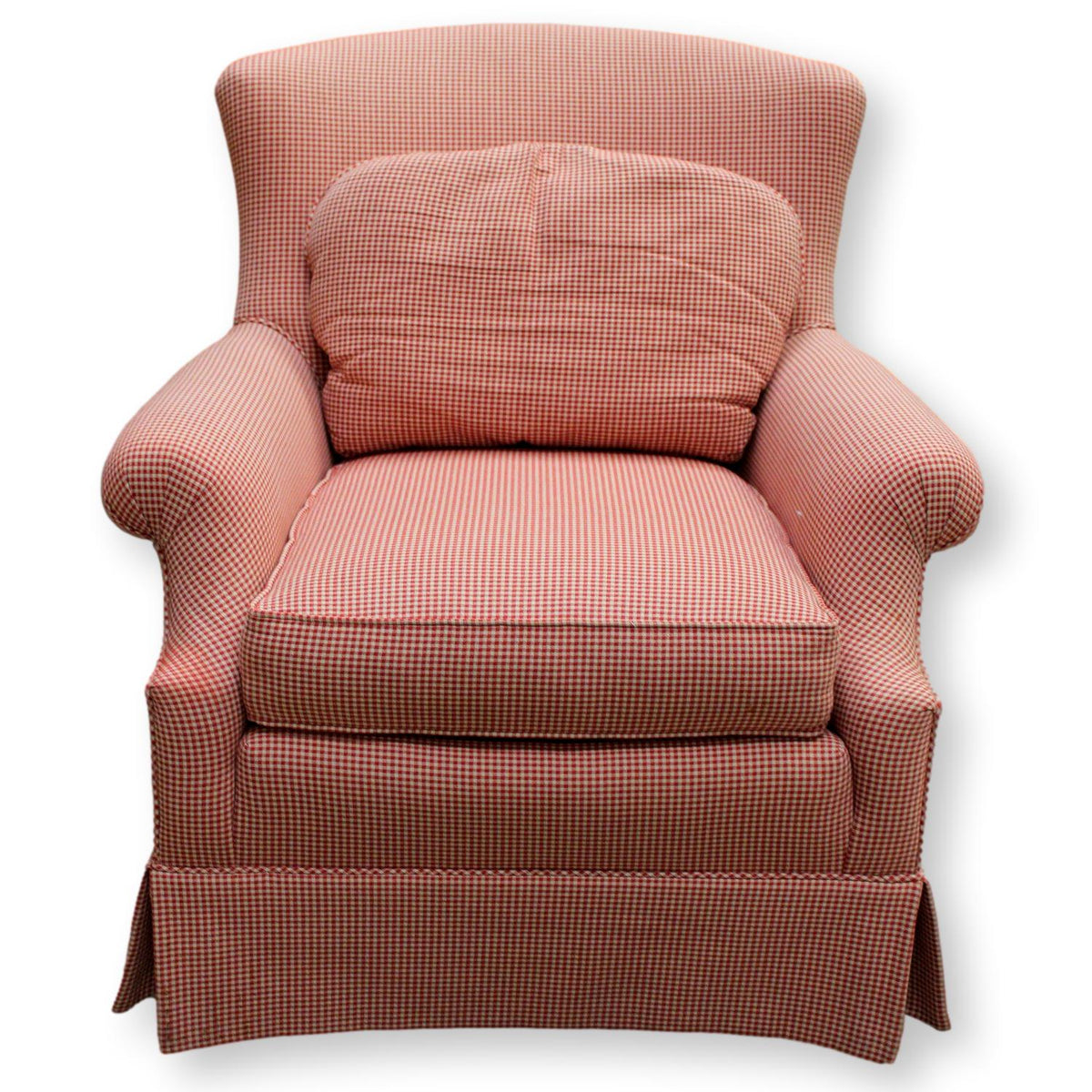 Sherrill Red Gingham Armchair