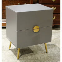 Gray 2 Drawer Nightstand