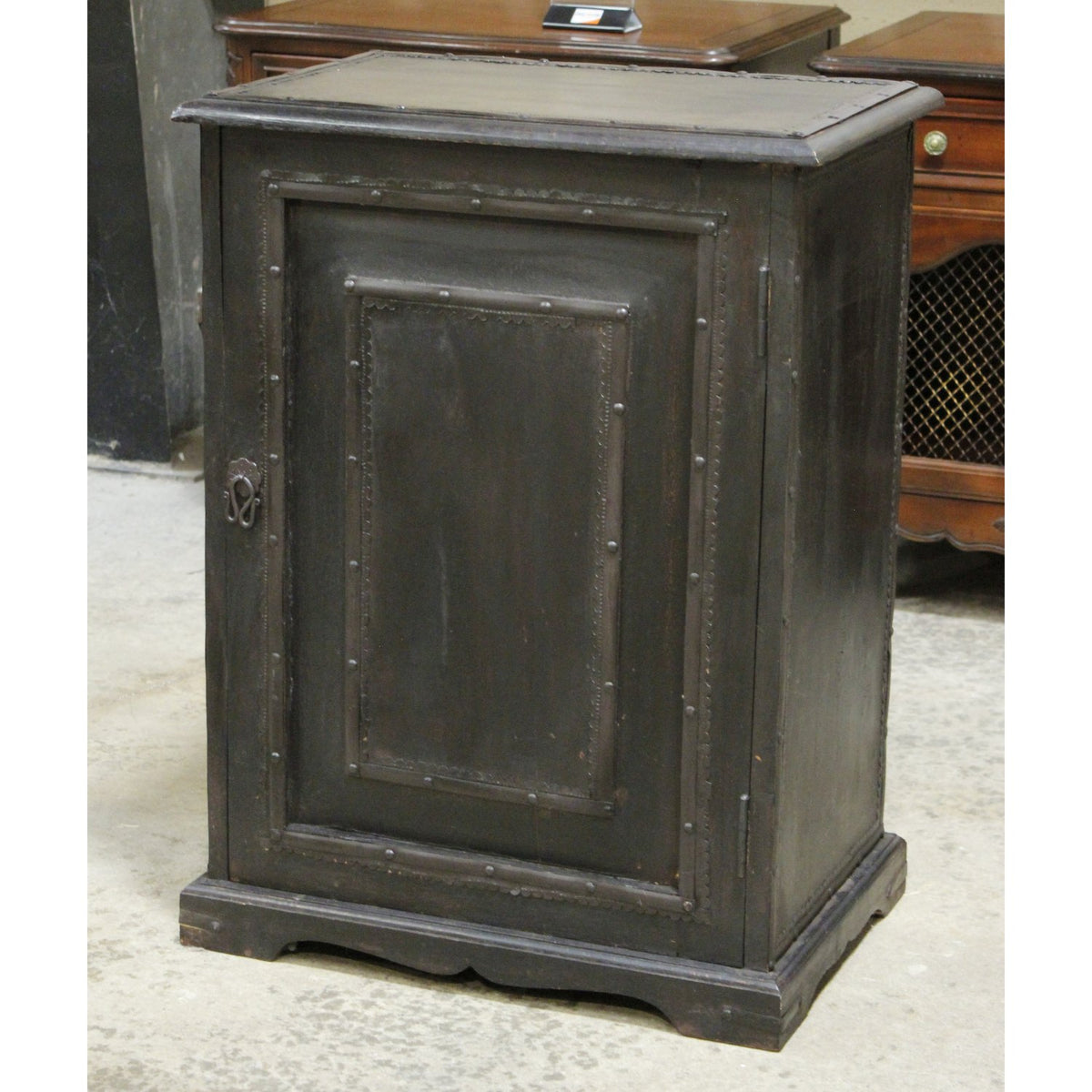 Rustic Black Cabinet Nightstand