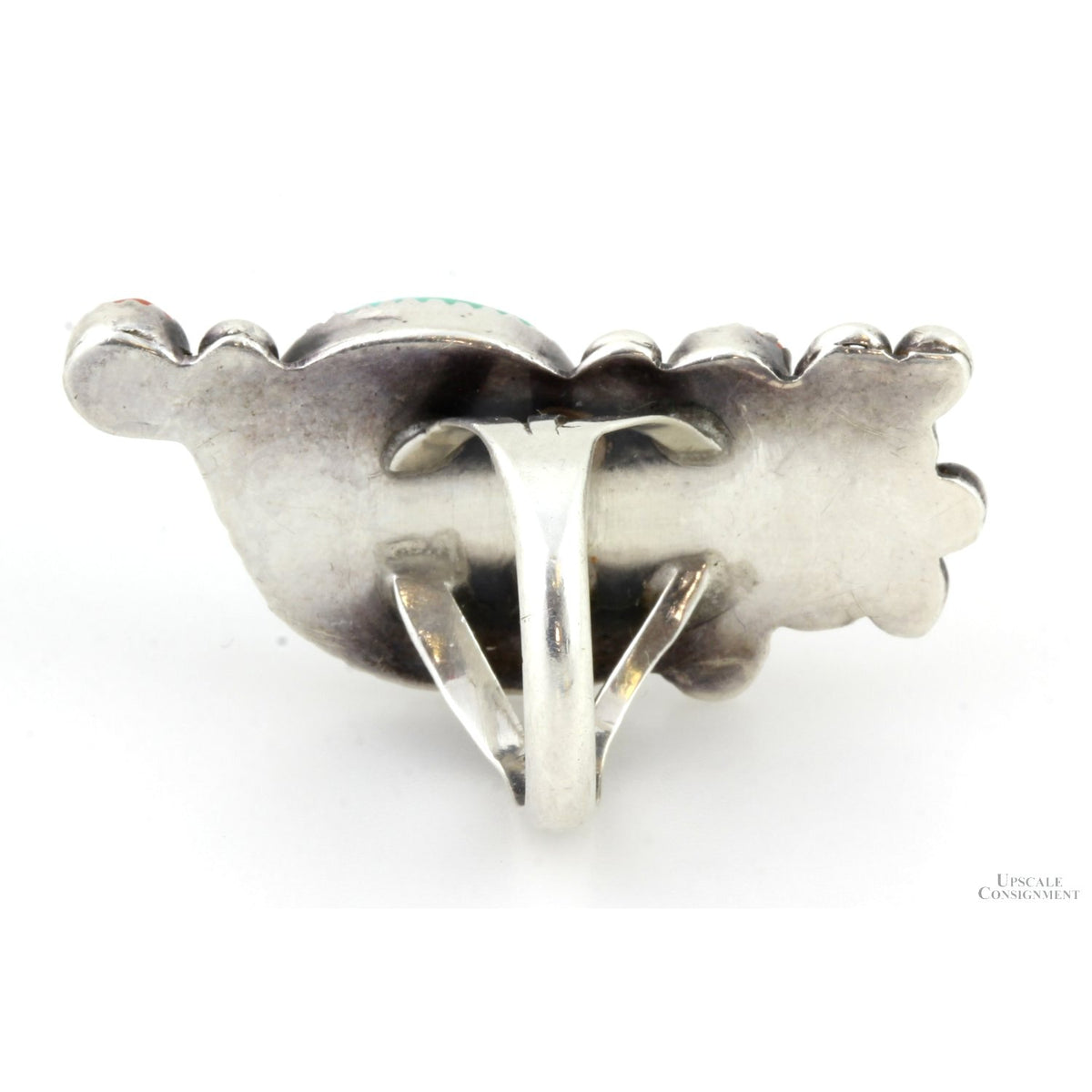 Handcrafted Navajo Turquoise & Coral  Sterling Silver Ring