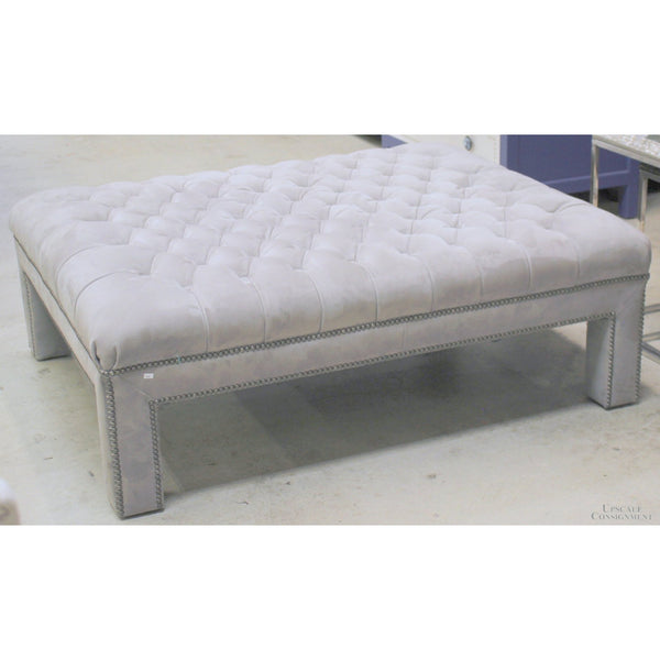 Bernhardt Gray Suede Cocktail Ottoman