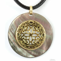 Abalone Shell Decorative 14K Yellow Gold Pendant