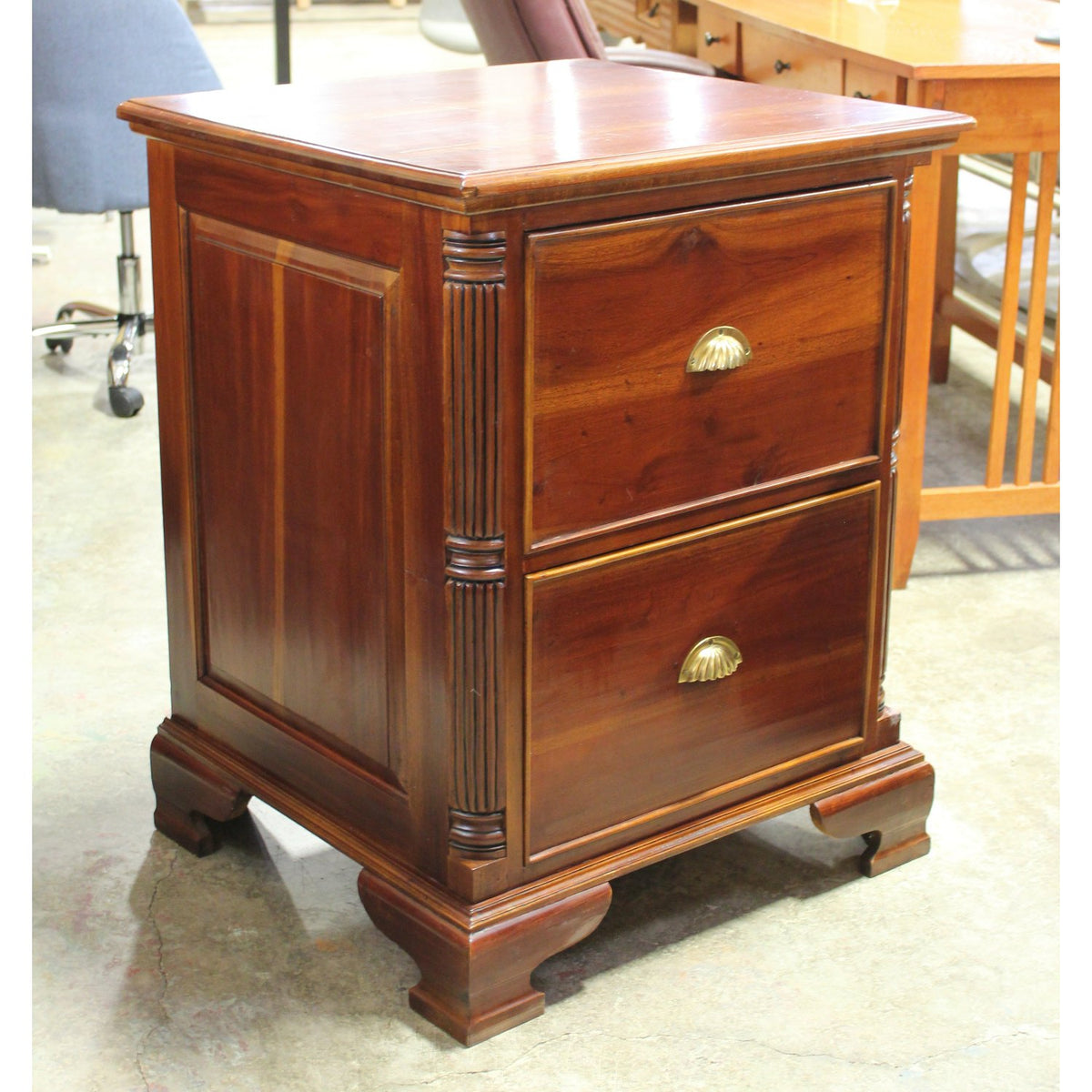 Tropical Wood Two Drawer File Cabinet