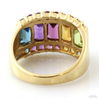 3.0ctw Citrine, Peridot, Garnet, Topaz, Amethyst 10K Gold Ring