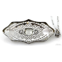 Platinum Filigree Pendant Necklace | 14K White Gold | c.1930